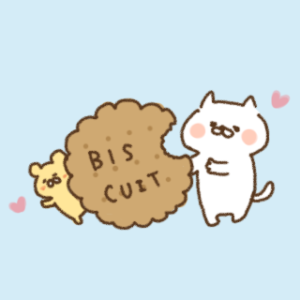 ふんわりフリーイラスト素材【ねことお菓子スナック・煎餅・うさぎとスイーツ】ビジネス（商用）にも♪
