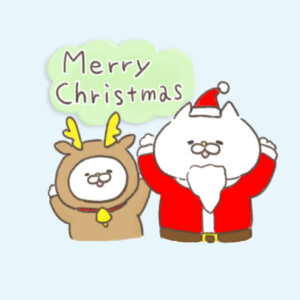かわいい＆ゆるい猫のフリーイラスト素材【クリスマス・ツリー・サンタ】ビジネス（商用）にも♪