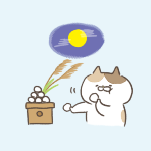 かわいい＆ゆるいフリーイラスト素材【お月見】ビジネス（商用）にも♪