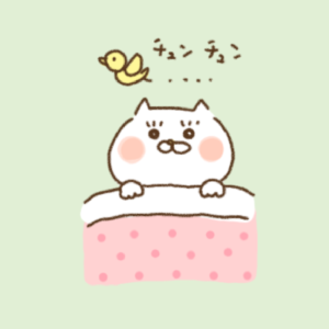 イラスト素材ゆるい落書き風【起床・起きる・おはよう・こんにちは】ビジネス（商用一部可）にも♪