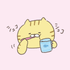 イラスト素材ゆるいねこ落書き風【身支度・着替え・歯磨き】登録不要！ビジネス（商用）にも♪