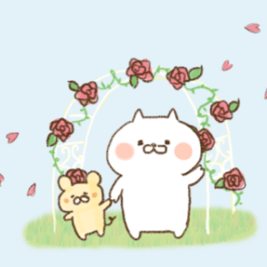 フリーイラスト素材ゆるい・かわいい【たれ目ネコ&ねずみさん】ビジネス（商用）にも♪
