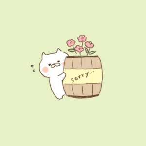 謝る・ごめんなさいをするゆるい動物イラスト素材☆背景透過で一部商用可