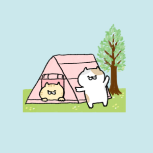 レジャー・アウトドア・キャンプ・BBQのゆるくてかわいい動物フリーイラスト素材