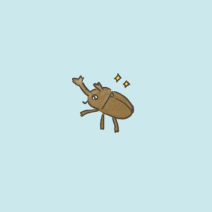 カブトムシ・昆虫のゆるくてかわいいフリーイラスト素材☆背景透過で商用一部可♪