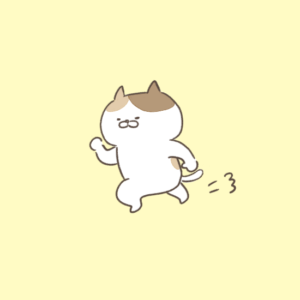急ぐ・走る・ダッシュするゆるくてかわいい動物フリーイラスト素材☆背景透過